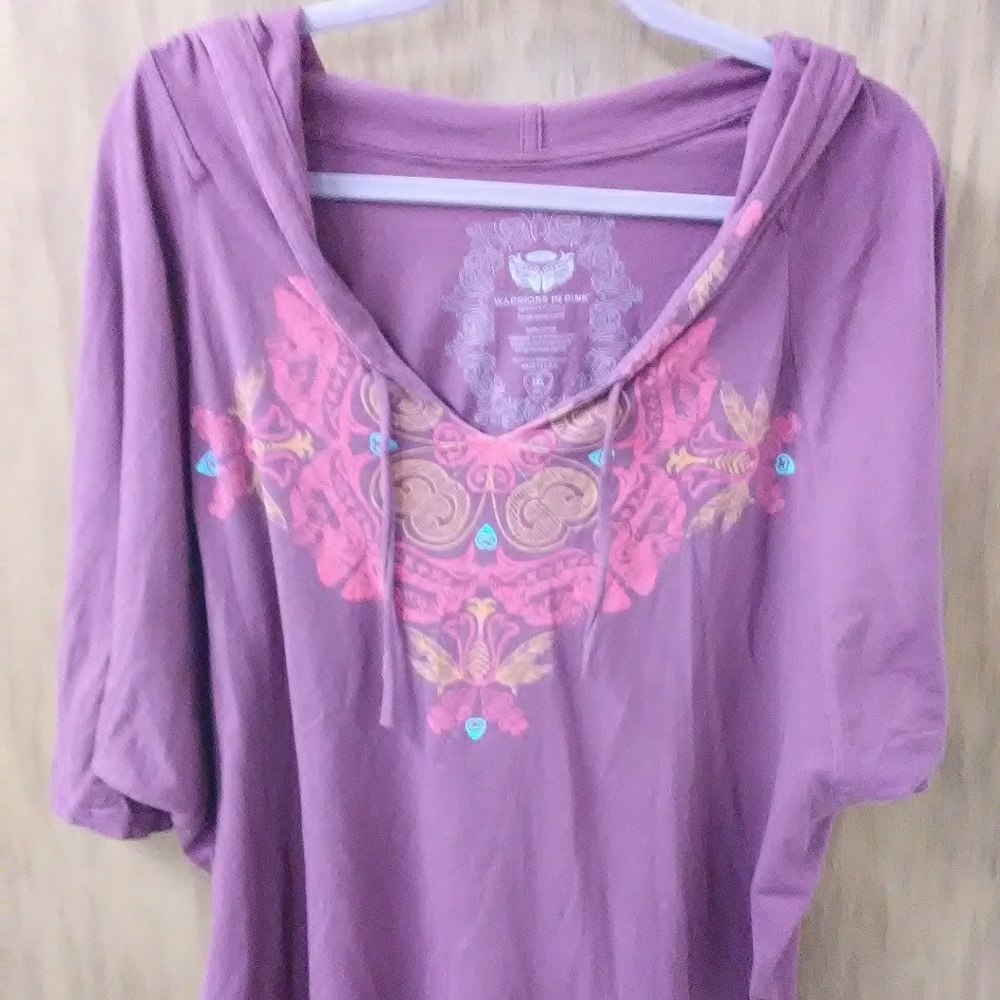 Warriors in Pink Hooded Dolman Top